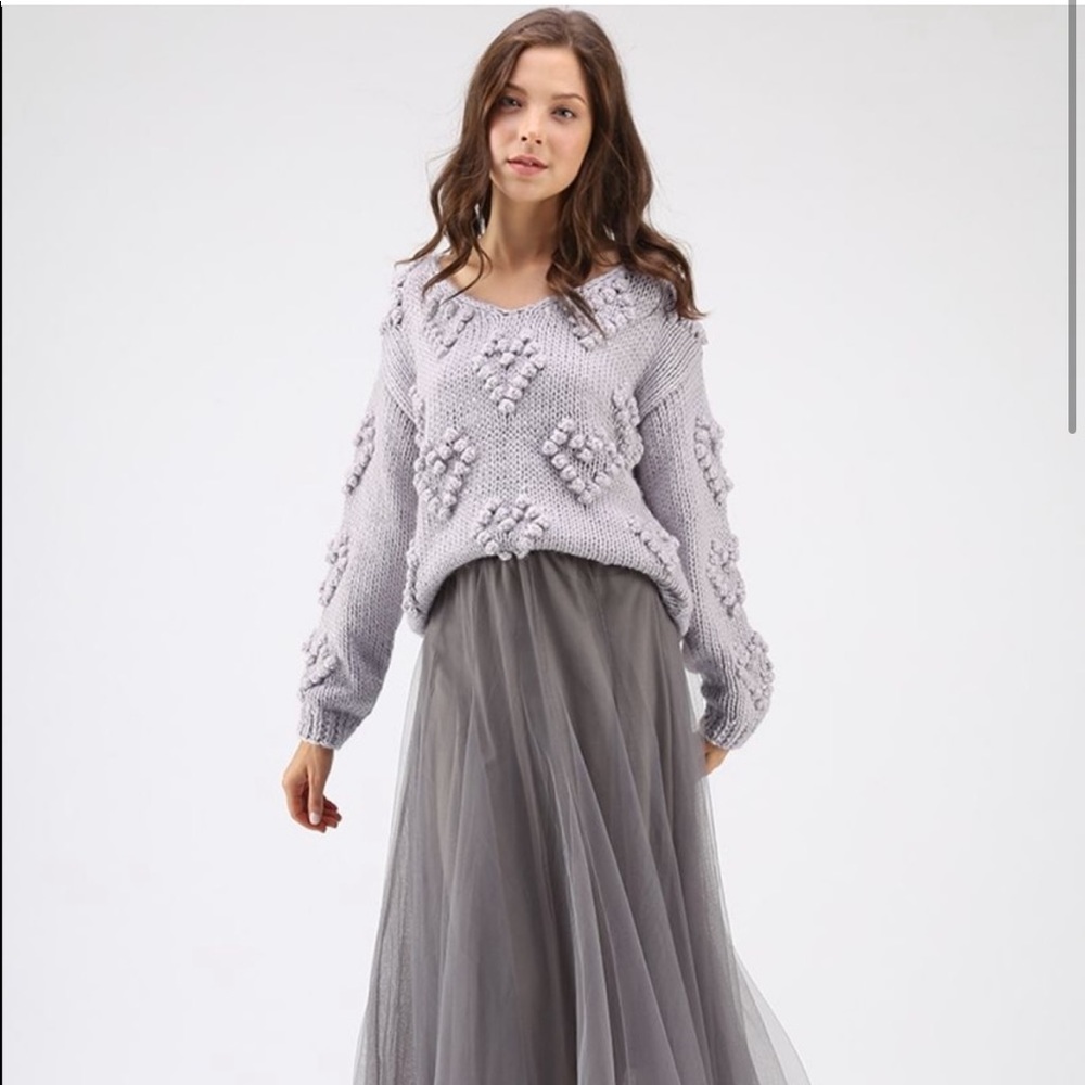 Lavender Chicwish Knit Your Love Sweater Small